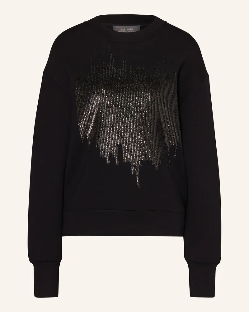 Mos Mosh Sweatshirt MMDAKOTA mit Schmucksteinen Schwarz