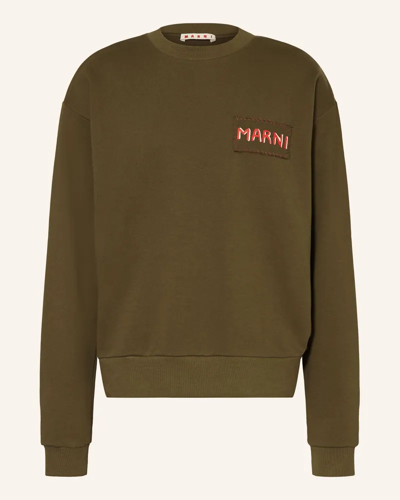 Marni Oversized-Sweatshirt gruen Khaki