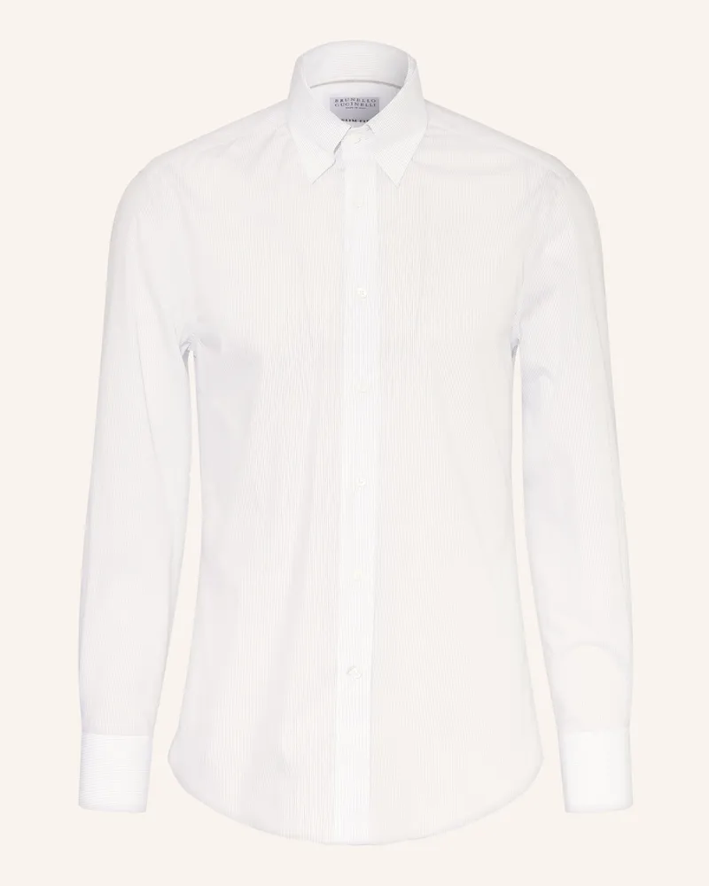 Brunello Cucinelli Hemd Slim Fit weiss Weiss