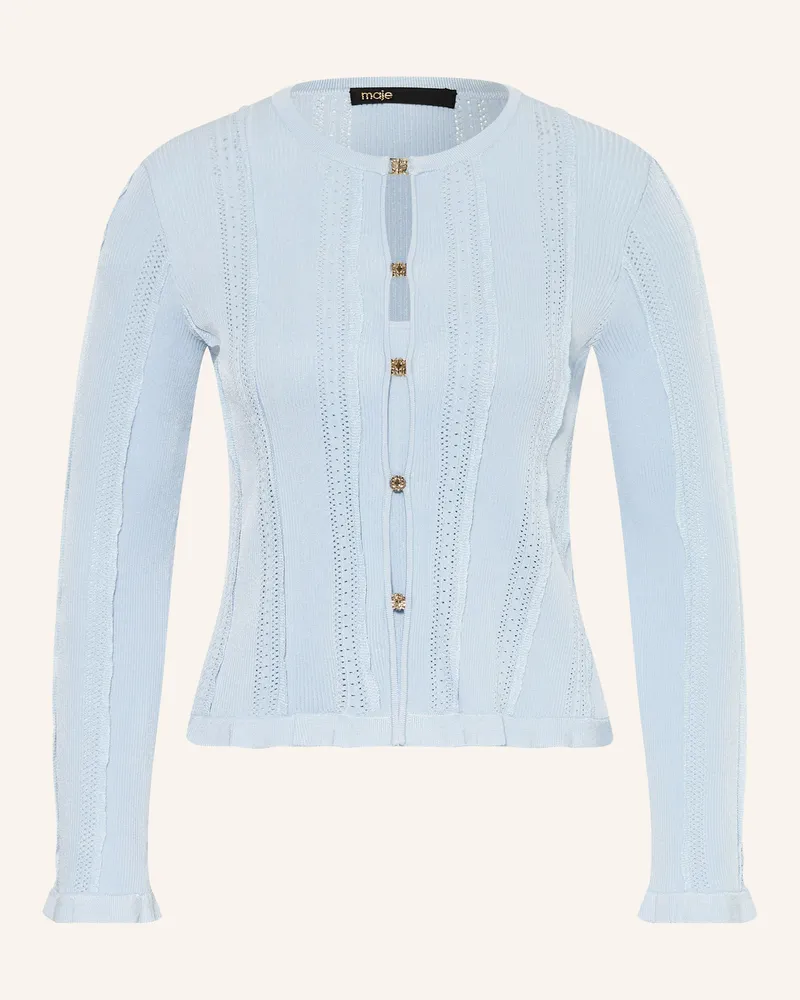 Maje Set: Strickjacke und Stricktop Hellblau