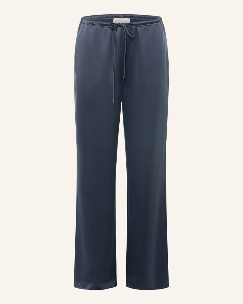 Juvia Marlenehose Florens Aus Satin blau Dunkelblau