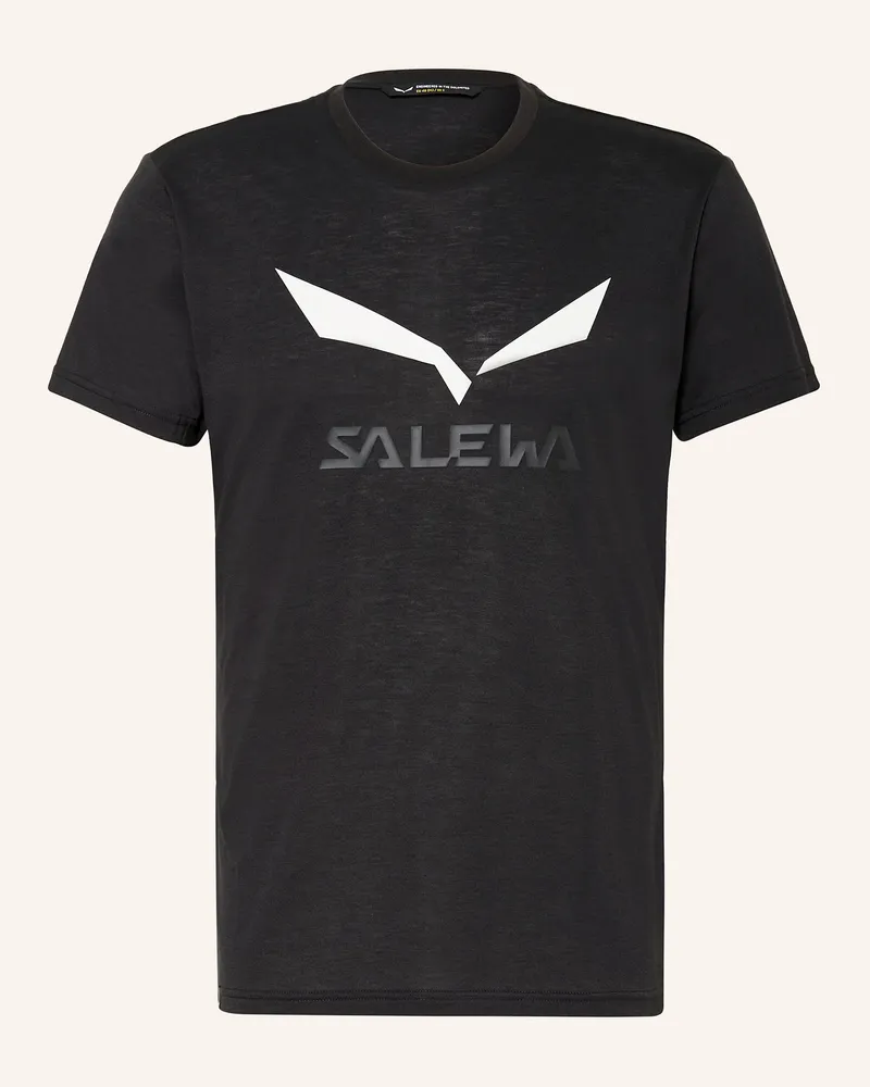 Salewa T-Shirt SOLIDLOGO DRI-RELEASE Schwarz