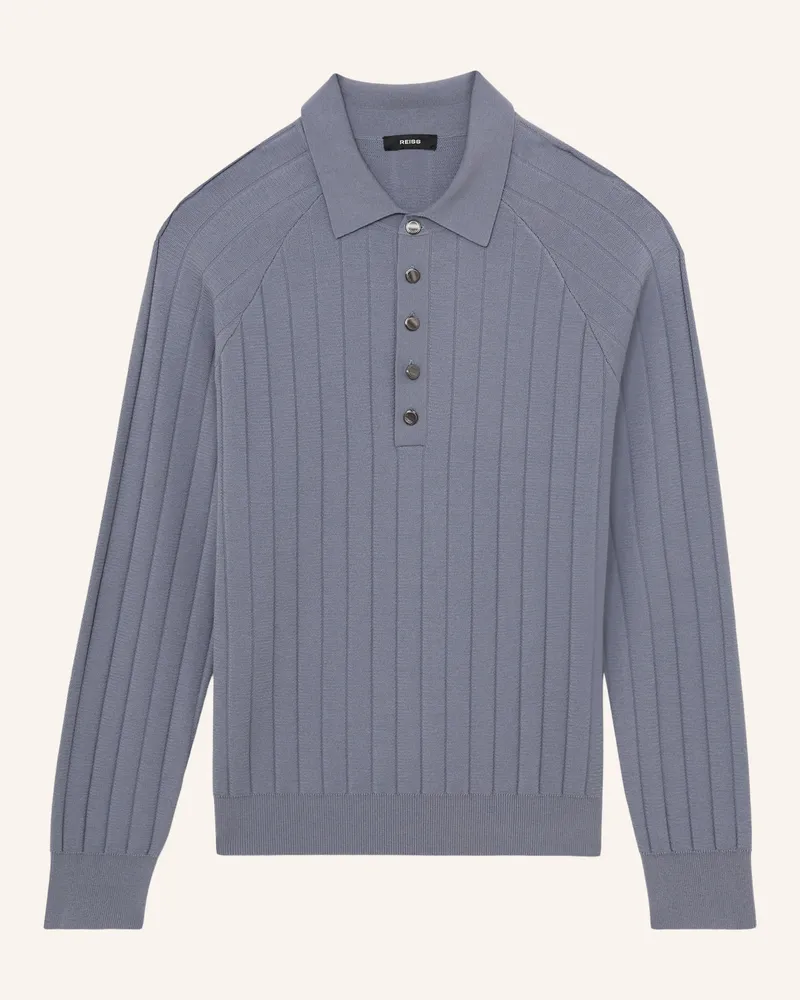 Reiss Strick-Poloshirt DILLINGHAM Blau