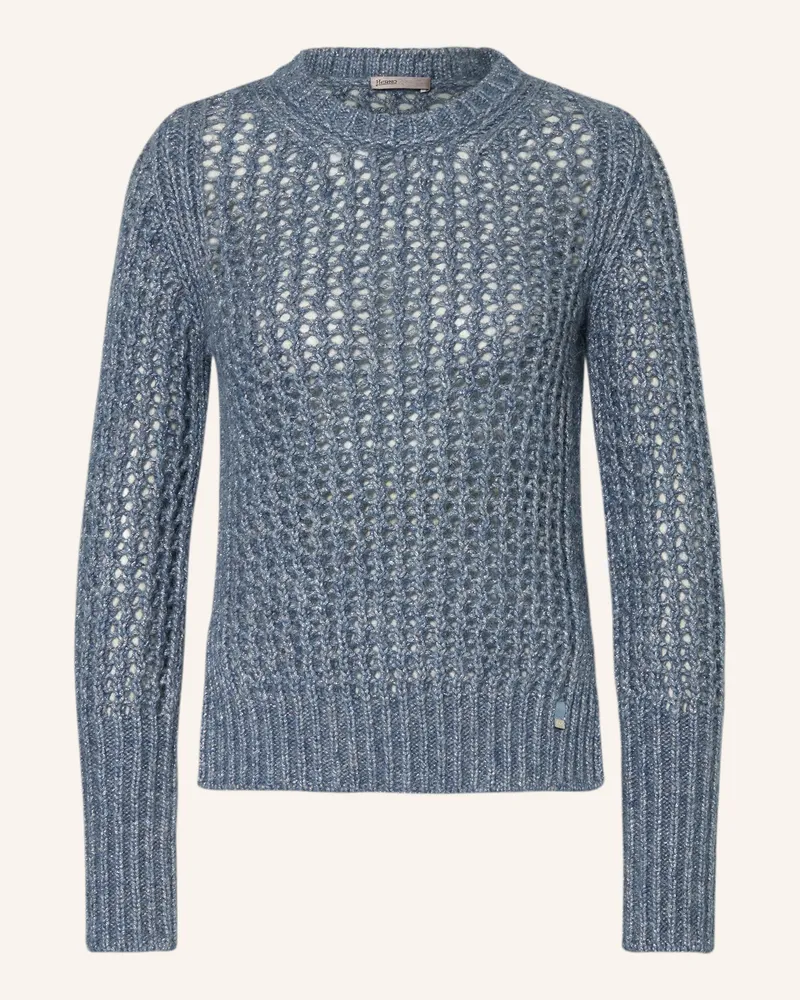 Herno Pullover mit Alpaka und Glitzergarn Blaugrau