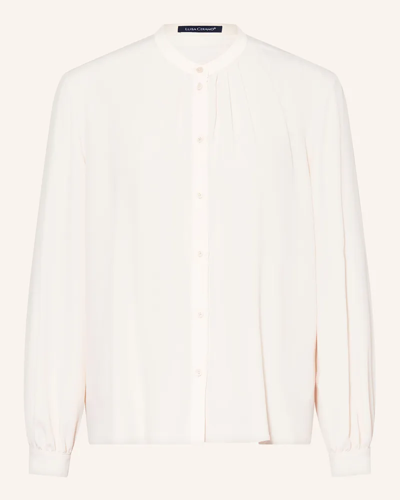 Luisa Cerano Bluse Mit Seide weiss Creme