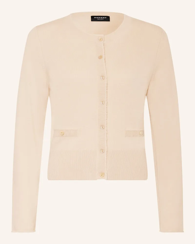 Repeat Strickjacke aus Cashmere Creme