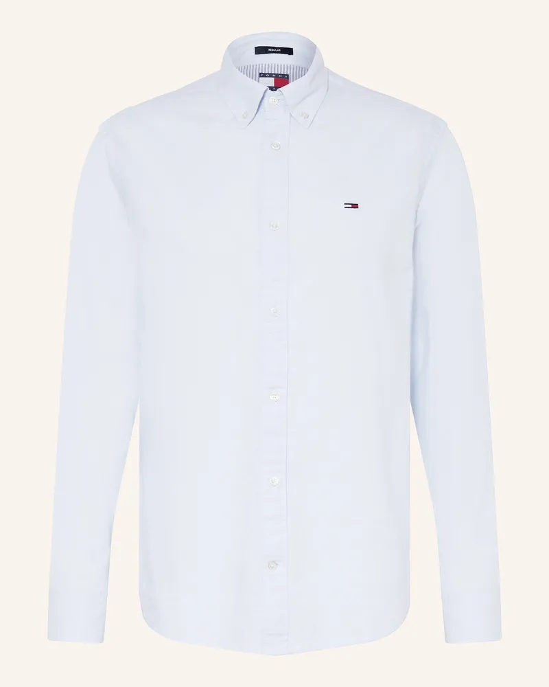 Tommy Hilfiger Hemd Regular Fit Mit Leinen blau Hellblau