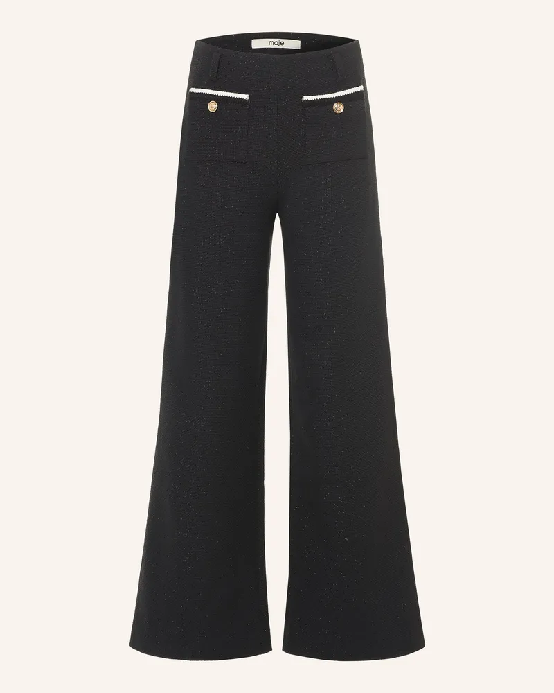 Maje Marlenehose Mit Glitzergarn schwarz Schwarz