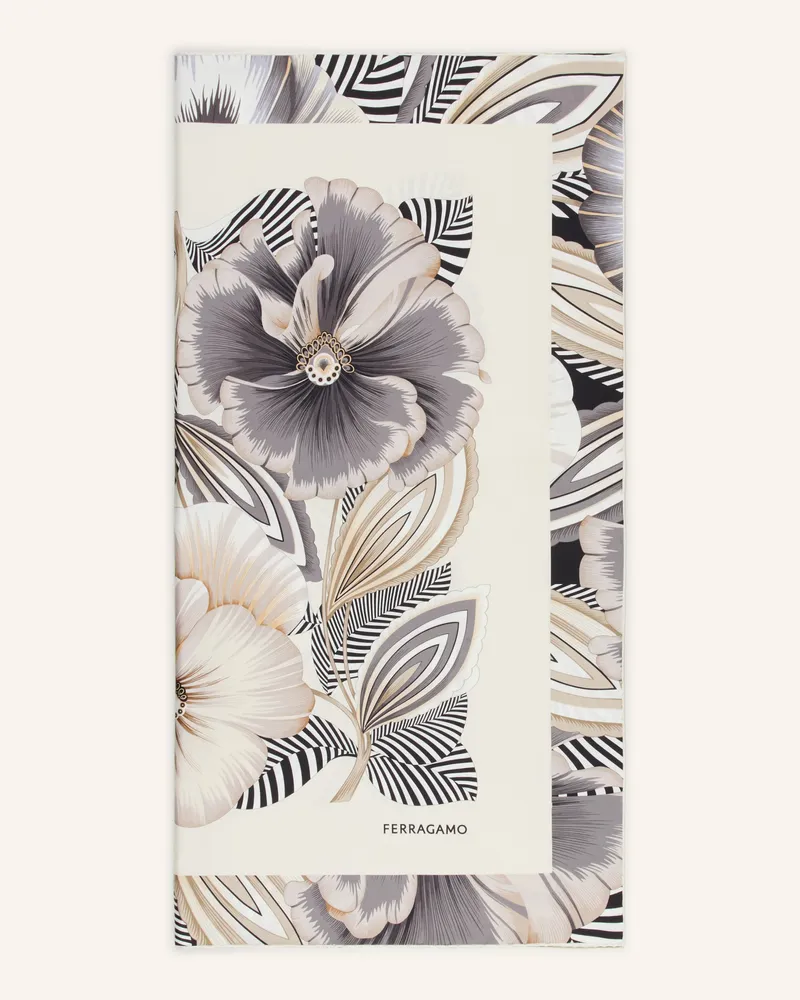 Ferragamo Seidentuch weiss Creme