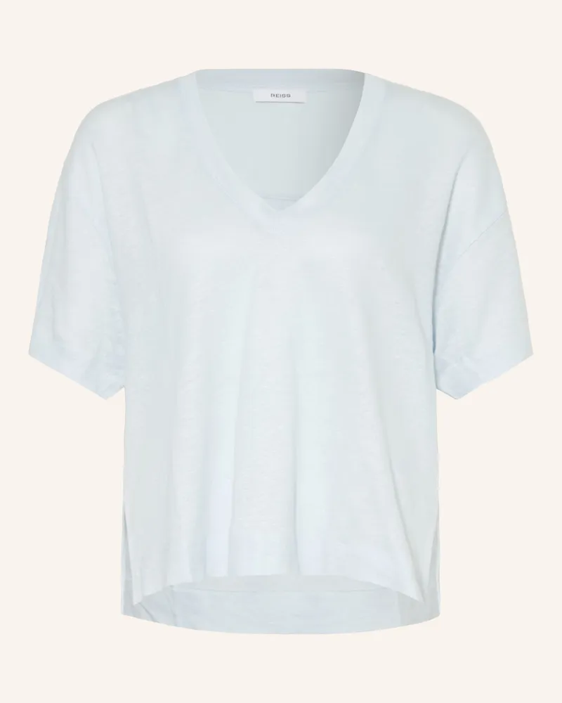 Reiss T-Shirt Ember Aus Leinen blau Hellblau