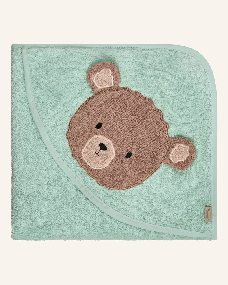 Sterntaler Motiv-Kapuzenbadetuch Bär Bo gruen Hellgrün