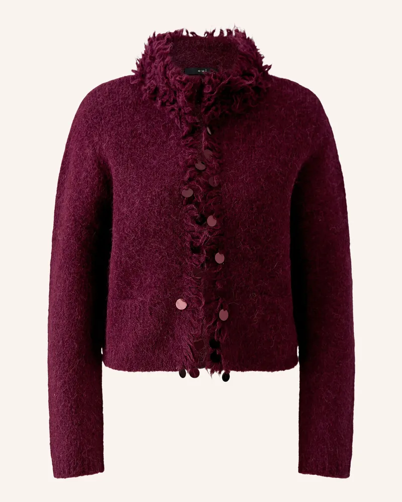 Oui  Jacke Mit Alpaka rot Dunkelrot