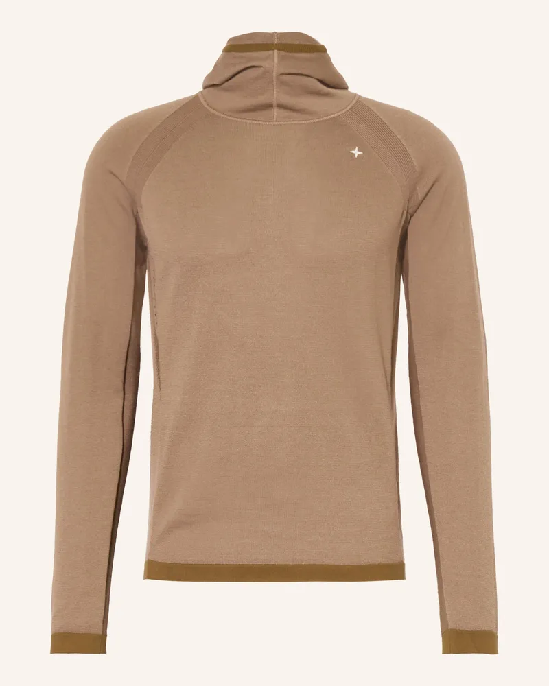 Stone Island Strick-Hoodie beige Camel
