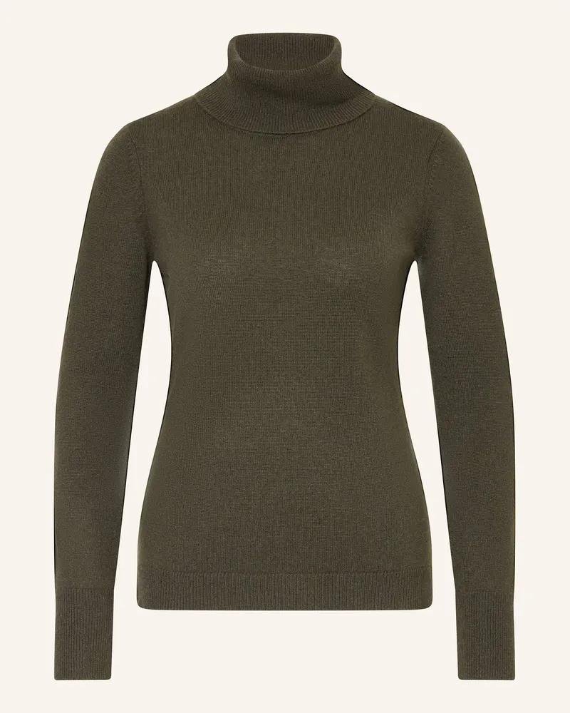Darling Harbour Rollkragenpullover aus Cashmere Dunkeloliv