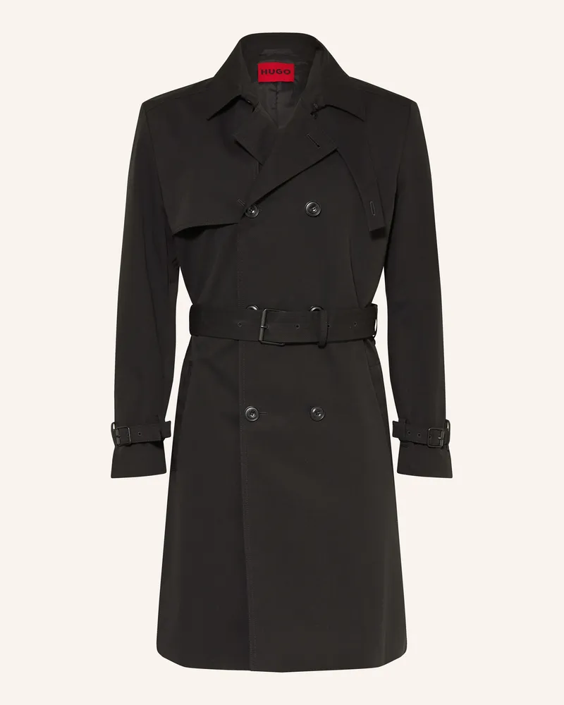 HUGO BOSS Trenchcoat Malusk schwarz Schwarz
