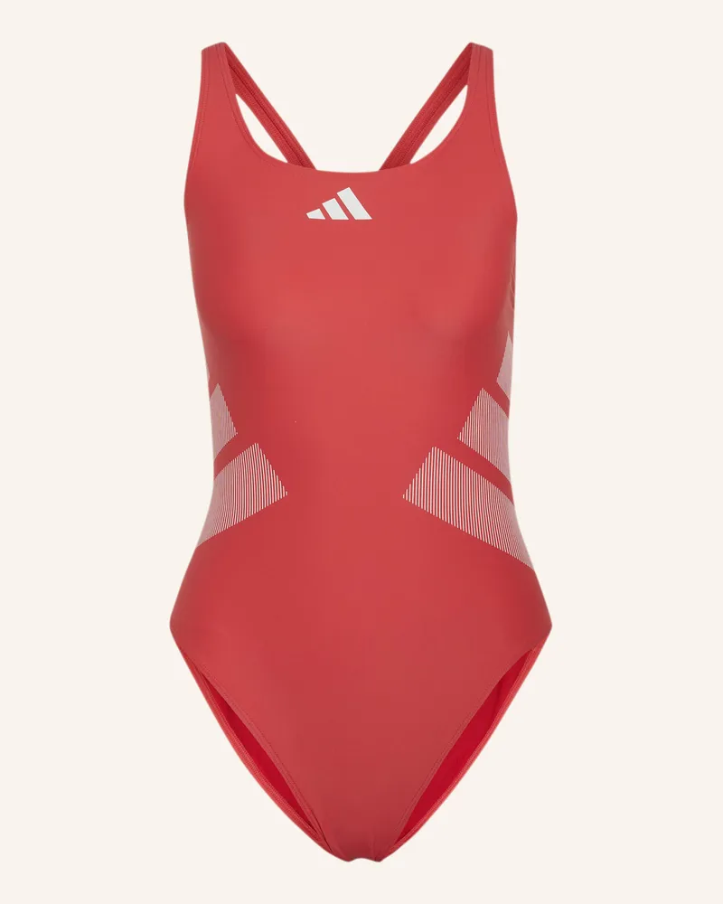 adidas Badeanzug Logo C-Back rot Weiss