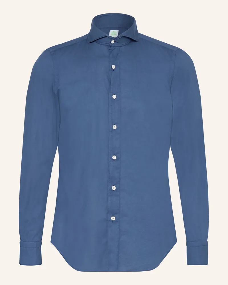 Finamore 1925 Hemd Tokyo Sergio Slim Fit blau Dunkelblau