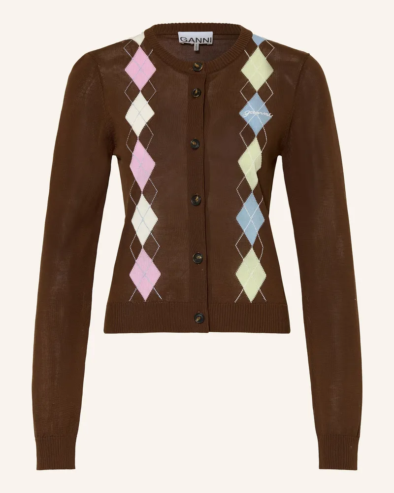 Ganni Strickjacke braun Braun