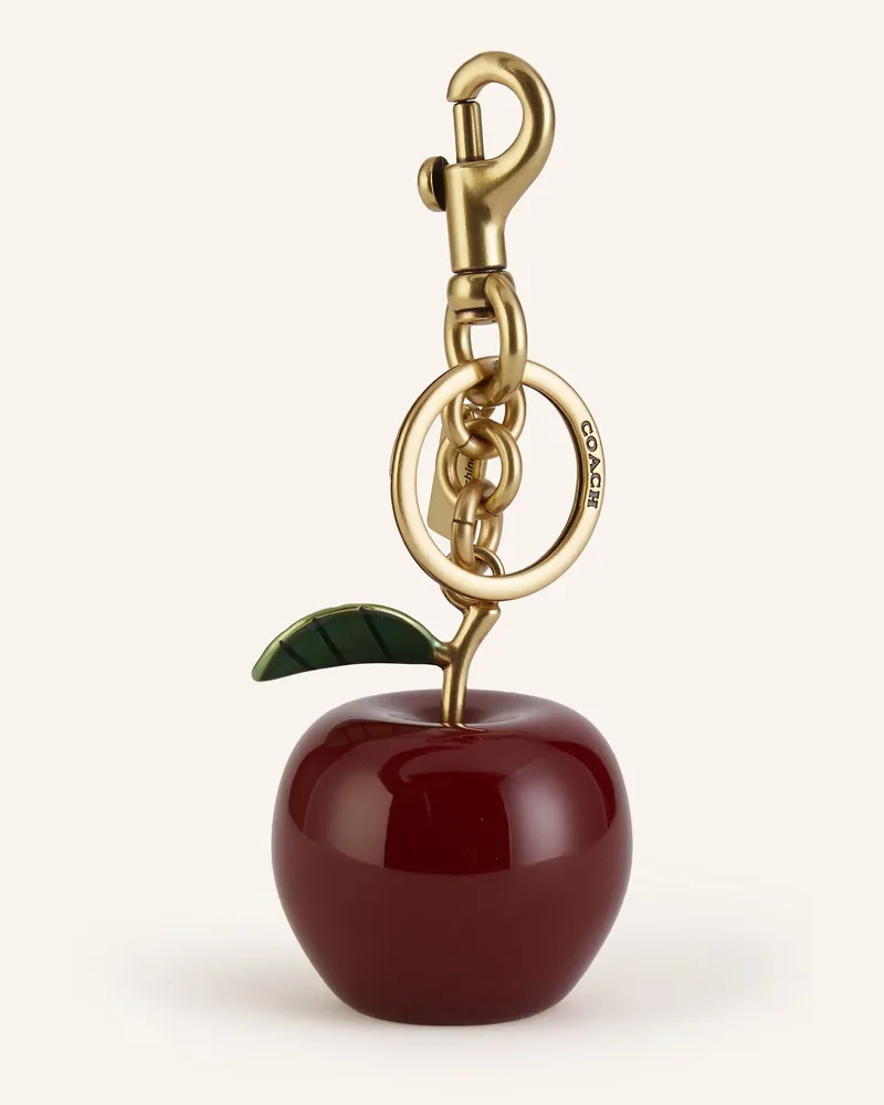 Coach Taschenanhänger Small Apple gold Dunkelrot