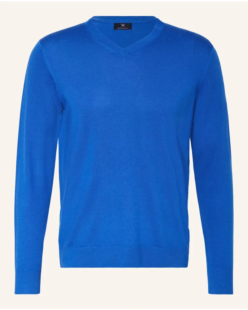 Strokesman's Pullover aus Merinowolle Blau