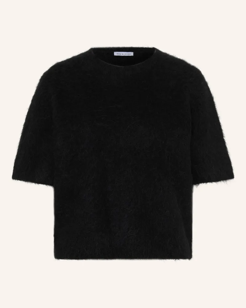 Mrs & HUGS Strickshirt Mit Alpaka schwarz Schwarz