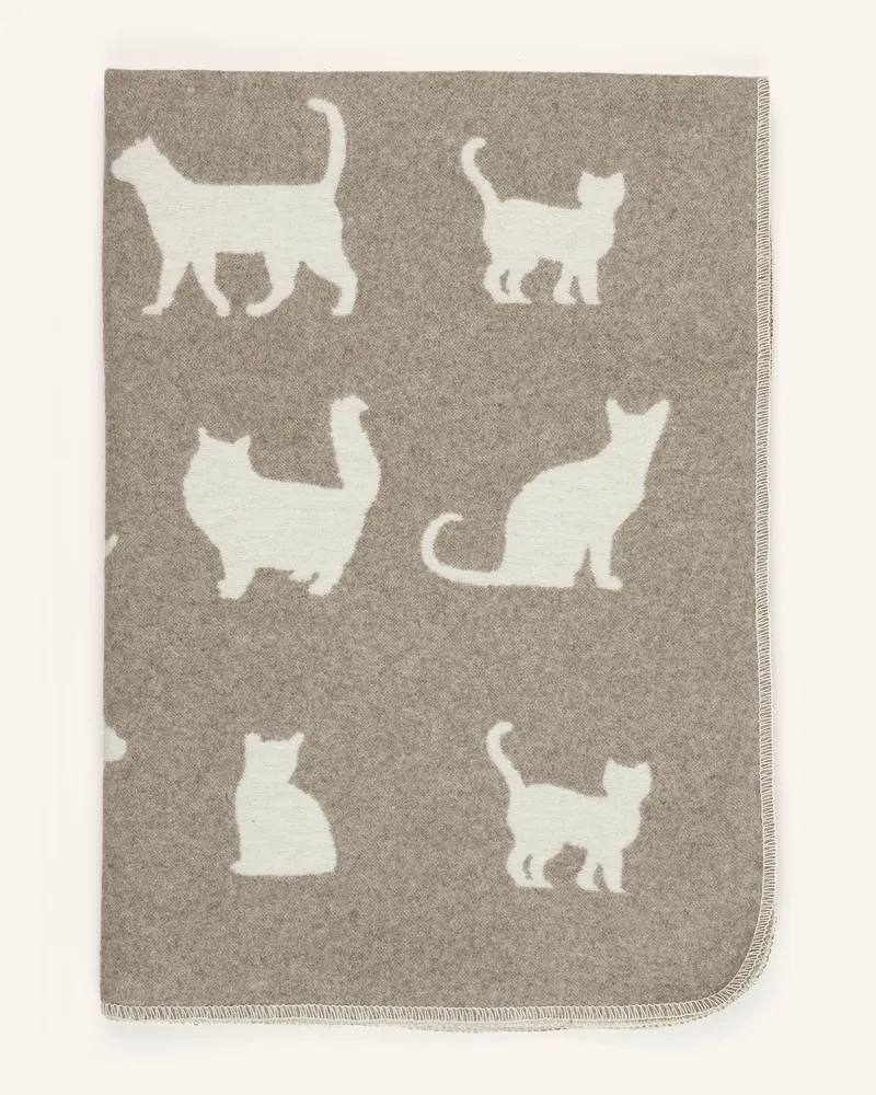 David Fussenegger Plaid KATZENSILHOUETTEN Taupe