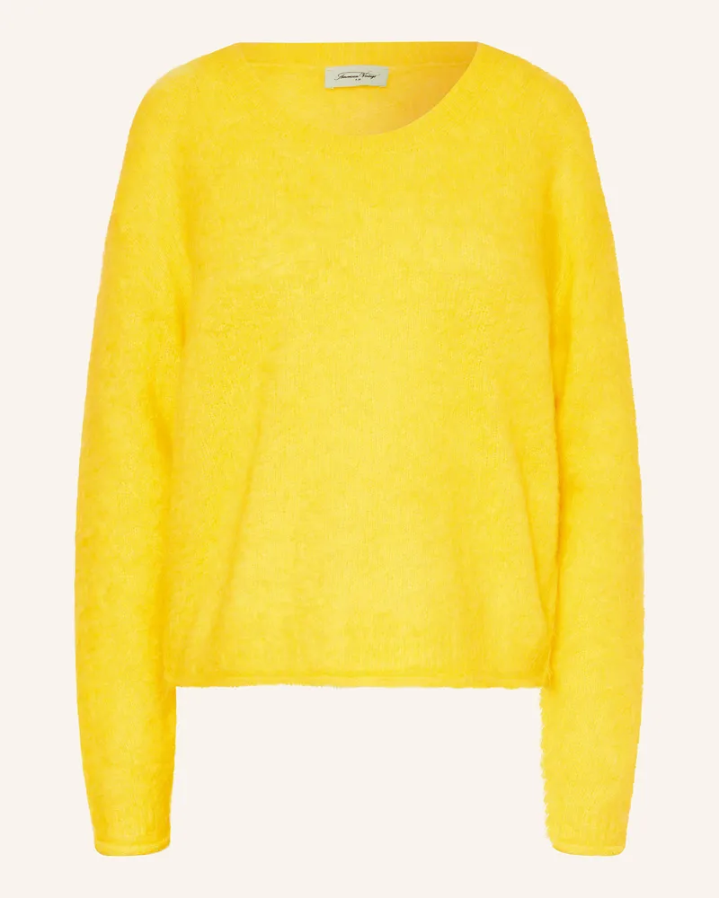 American Vintage Pullover Nuny Mit Alpaka braun Neongelb