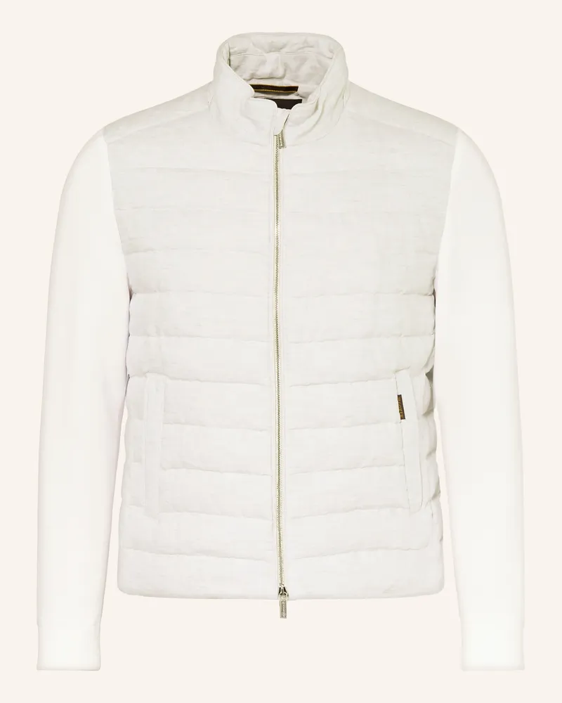 MOORER Daunenjacke Im Materialmix Mit Leinen grau Hellgrau