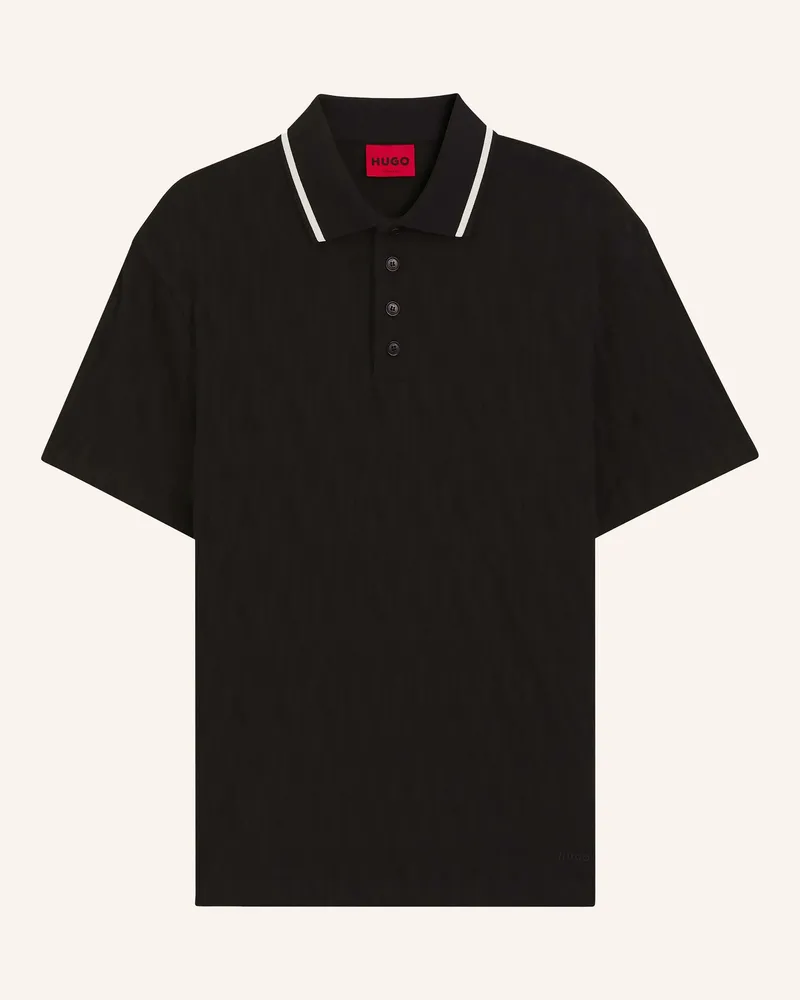 HUGO BOSS Jersey-Poloshirt Dunik schwarz Schwarz