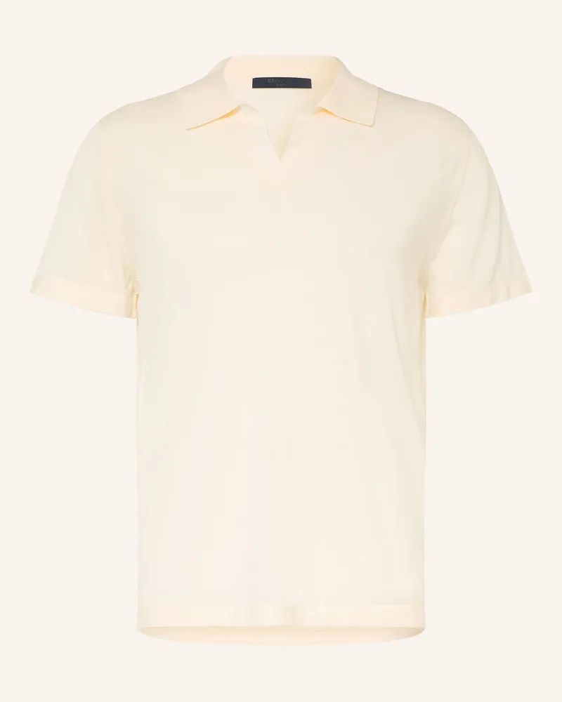HUGO BOSS Strick-Poloshirt Niro Regular Fit beige Creme