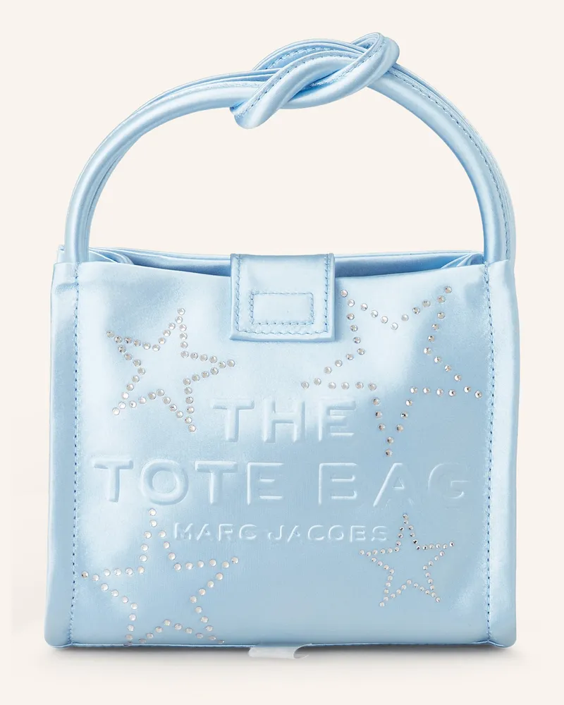 Marc Jacobs Handtasche THE STAR SATIN MINI TOTE BAG mit Schmucksteinen Hellblau