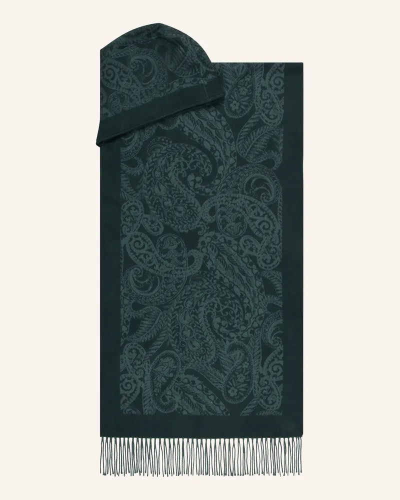 Etro Schal mit Kapuze Dunkelgrün