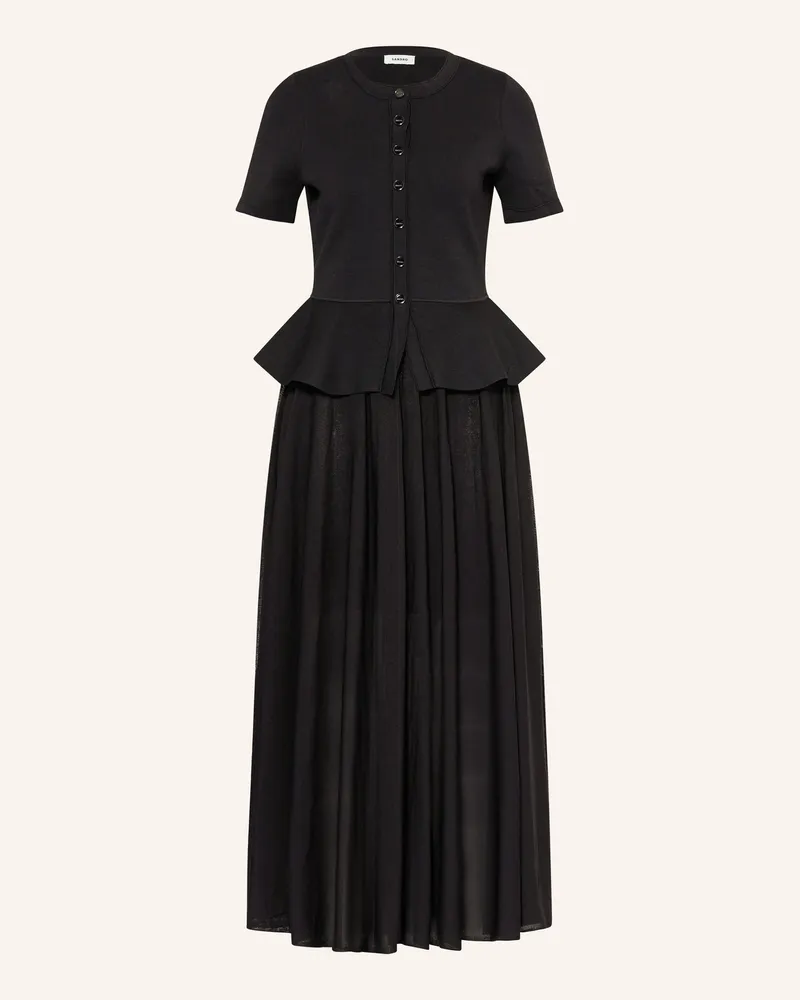 Sandro Kleid im Materialmix Schwarz