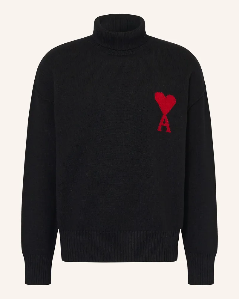 AMI Paris Rollkragenpullover Schwarz