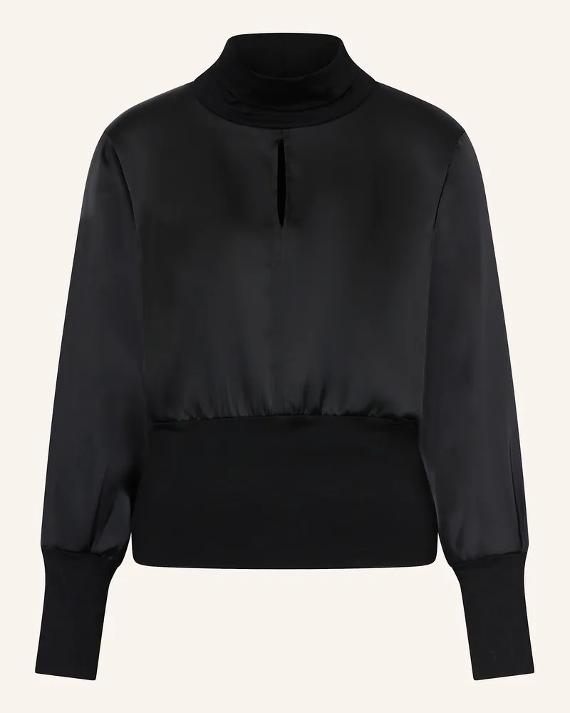 SEM PER LEI Blusenshirt im Materialmix Schwarz