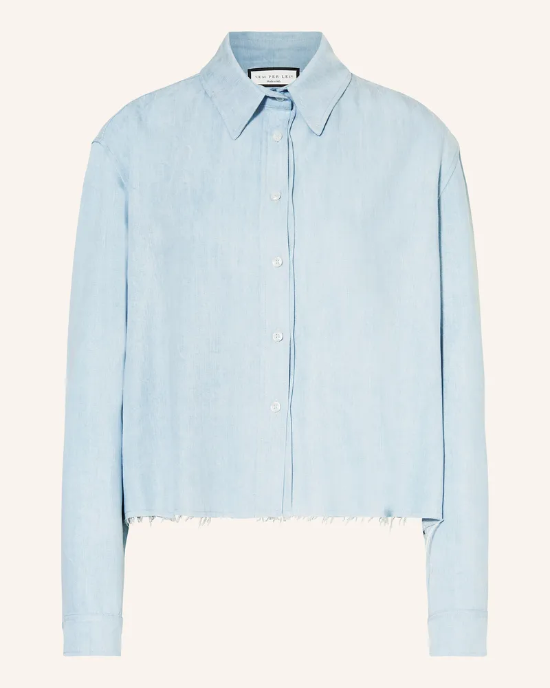 SEM PER LEI Jeansbluse blau Hellblau
