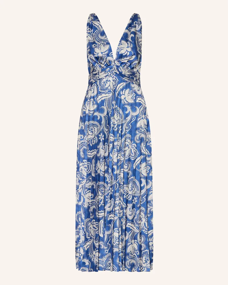 Sandro Satinkleid Mit Plissees weiss Blau