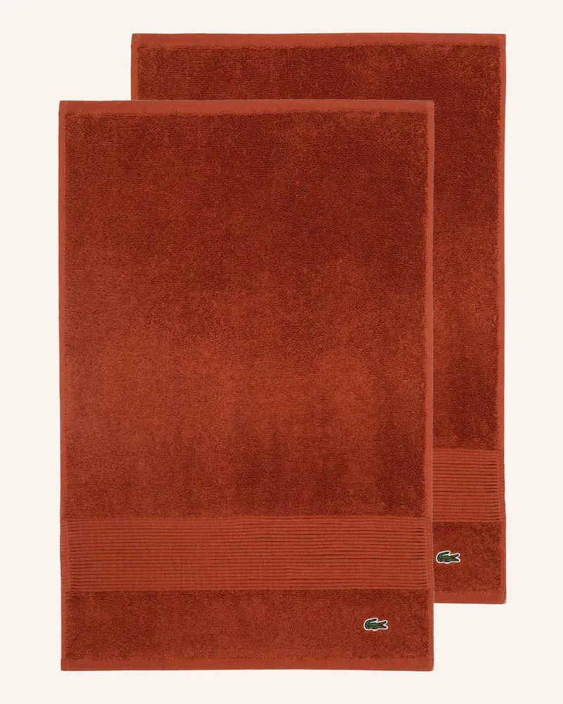 Lacoste Gästetuch 2er Set LLECROCO Braun