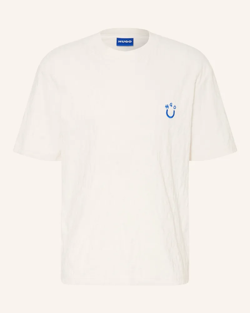 HUGO BOSS T-Shirt NAGUTEE aus Frottee Ecru
