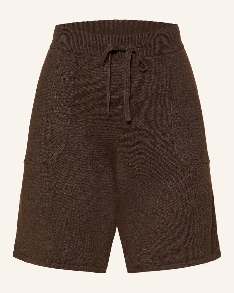 Darling Harbour Strickshorts aus Leinen Dark