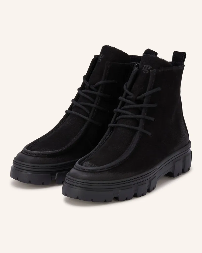 paul green Schnürboots schwarz Schwarz