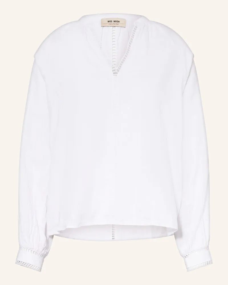 Mos Mosh Blusenshirt MMZEINA mit Leinen Weiss