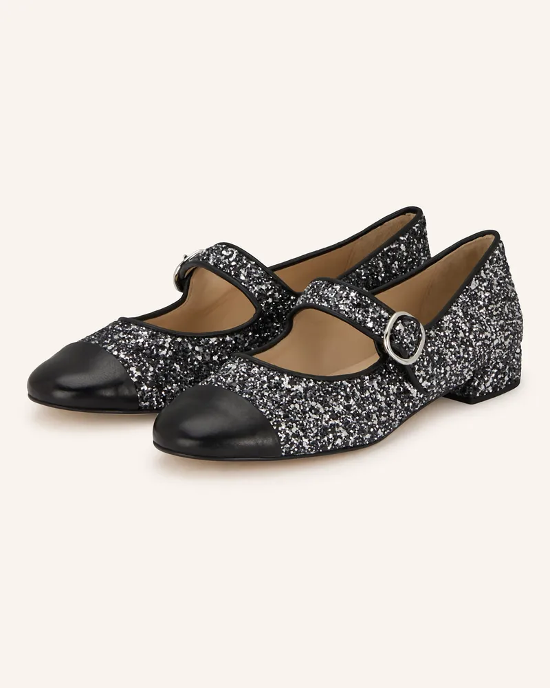 Sandro Mary-Jane-Ballerinas mit Schmucksteinen Schwarz