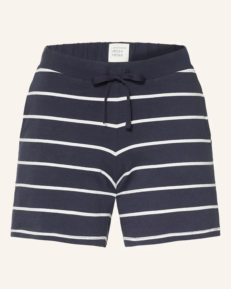 Schiesser Schlafshorts Mix + Relax blau Dunkelblau