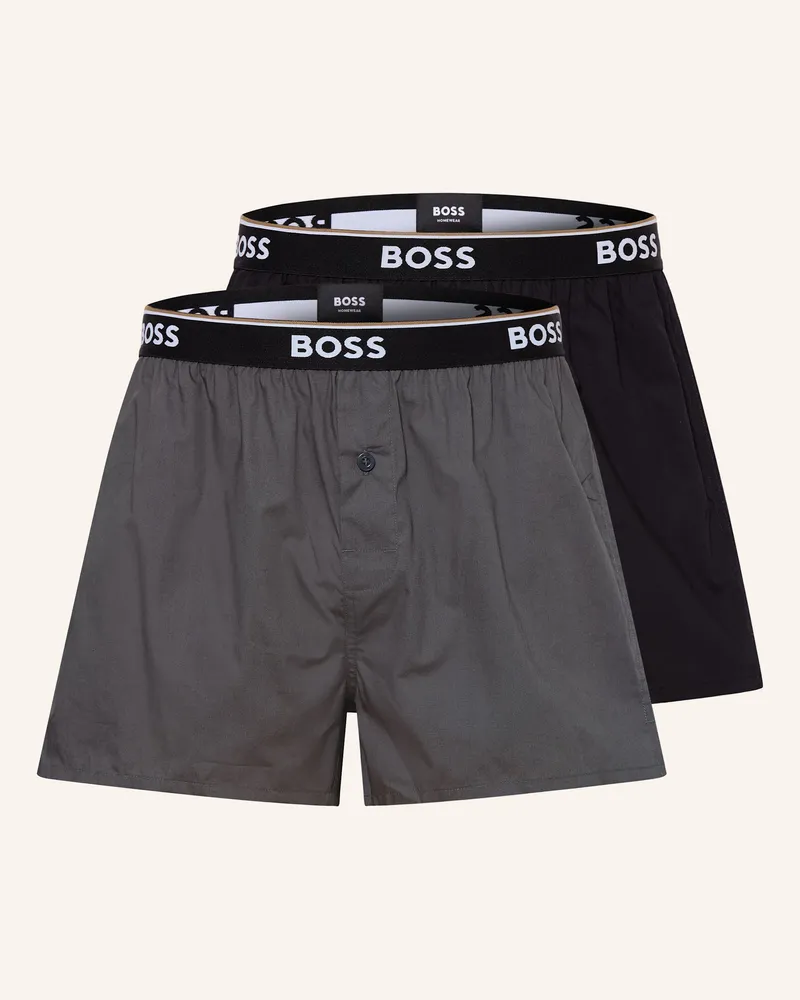 HUGO BOSS 2er-Pack Web-Boxershorts Schwarz