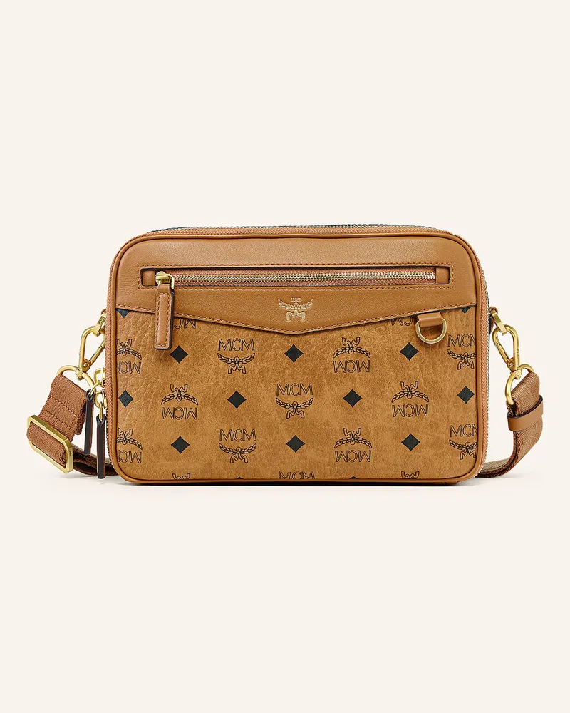 MCM Umhängetasche Diamond Small braun Cognac