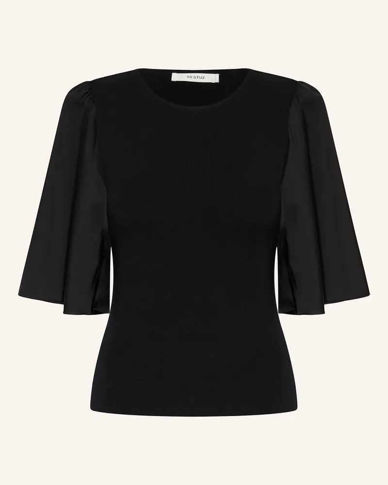 Gestuz Blusenshirt GZSAMA im Materialmix Schwarz