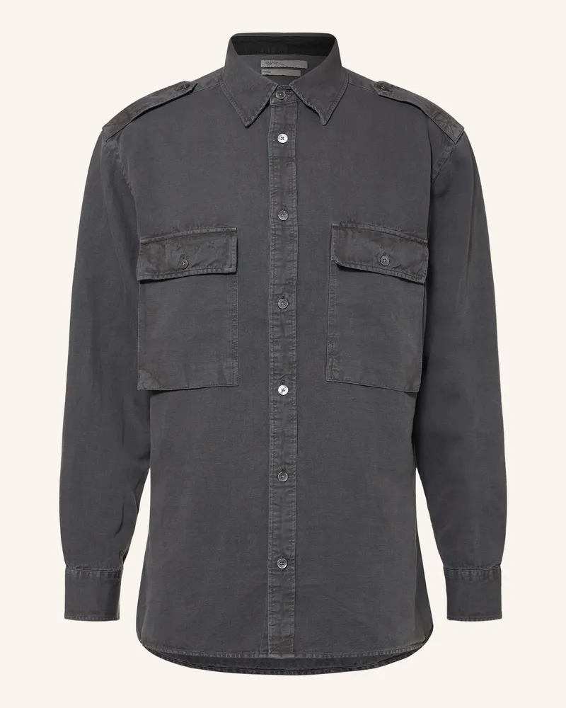 AllSaints Overjacket Hart Mit Leinen grau Dunkelgrau