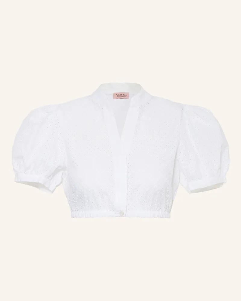 KINGA MATHE Dirndlbluse Gini Aus Lochspitze weiss Weiss