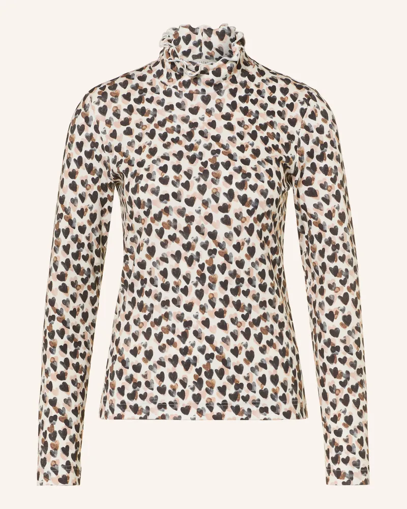 lilienfels Longsleeve Mit Rüschen braun Creme